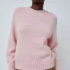 Alpaca Pullover Sweater in Baby Pink