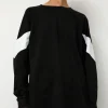 Chevron Raglan Tee in Black