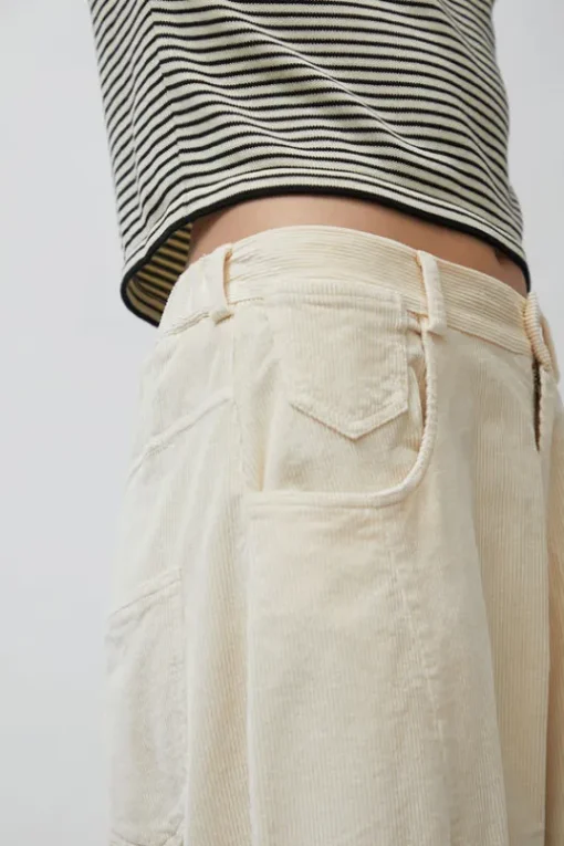 Corduroy Baggy Pants in Butter