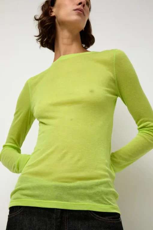 Sheer Long Sleeve in Wasabi