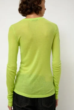 Sheer Long Sleeve in Wasabi