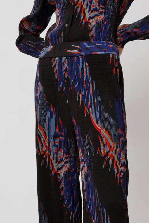 Silhouette Plisse Pant in Blue Shadow Wing