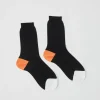 Tricolor Cotton Socks in Black